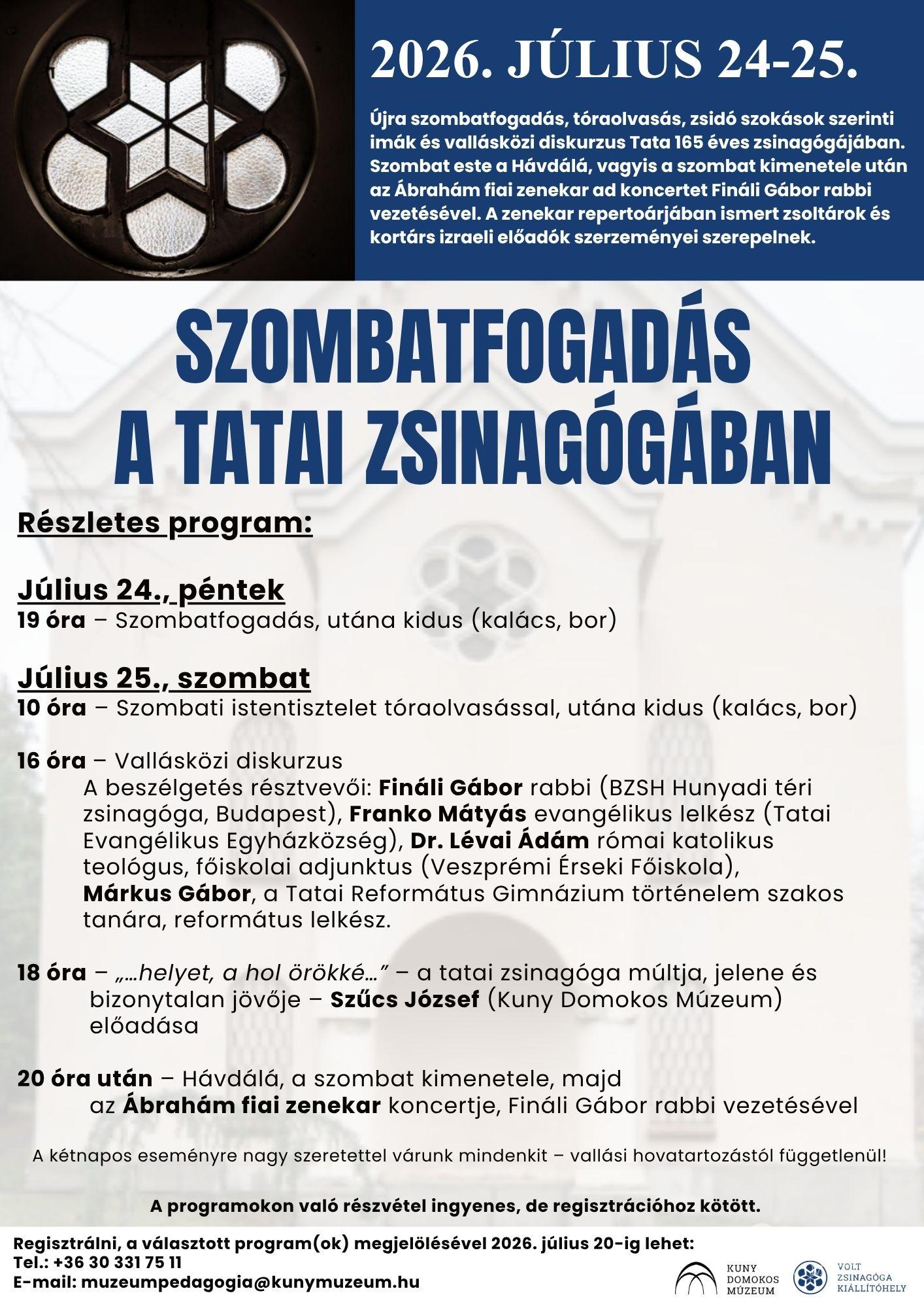 Újra szombatfogadás a tatai zsinagógában