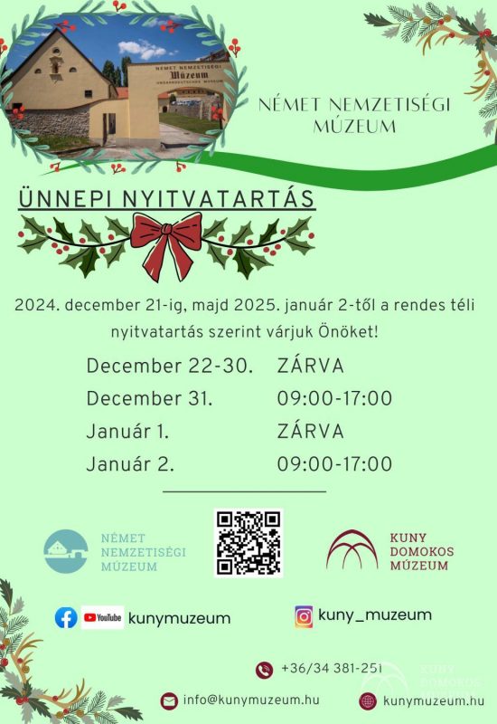 December 31. – NYITVA (900-1700) December 31. - NYITVA (900-1700)